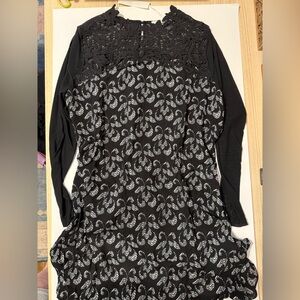 Anne Fontaine Black and White Lace Dress